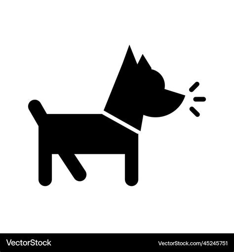 Barking dog silhouette icon Royalty Free Vector Image