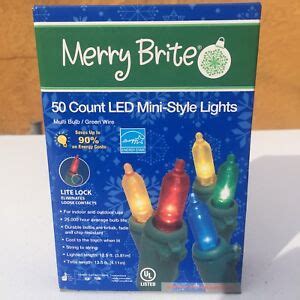 Merry Brite 50 Led Multi Color Bulb Lights Green Wire Mini Style ...