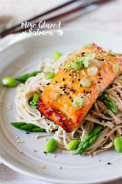 Miso glazed Salmon with soba noodles 味噌サーモン | Chopstick Chronicles