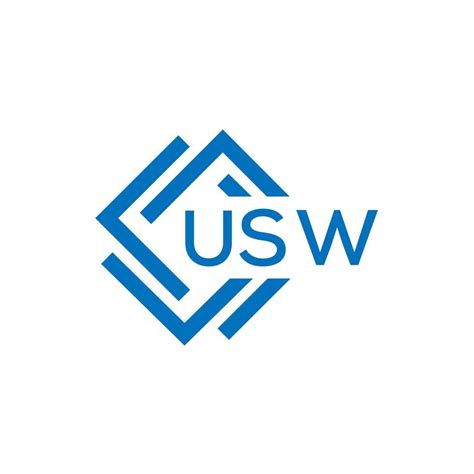 USW technology letter logo design on white background. USW creative ...