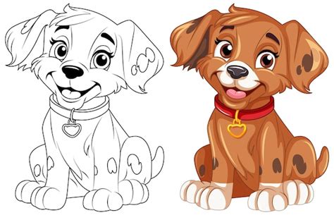 Free Vector | Coloring page outline of cute dog