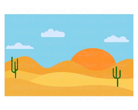 Desert Landscape Background Clipart Blue