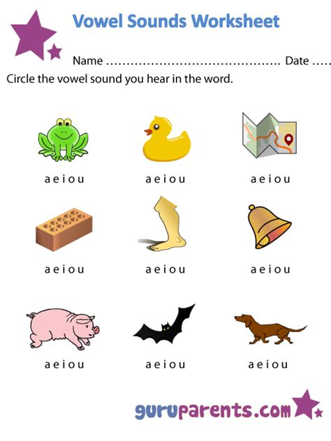 Vowel Worksheets | guruparents