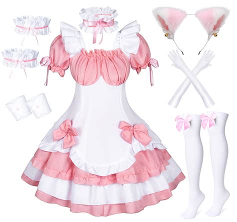 Buy WannseeAnime French Maid Lolita Fancy Queen Princess Dress Cosplay ...