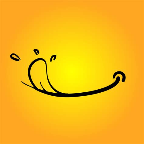 hand drawn Yummy face tongue smile delicious icon logo 6487588 Vector ...