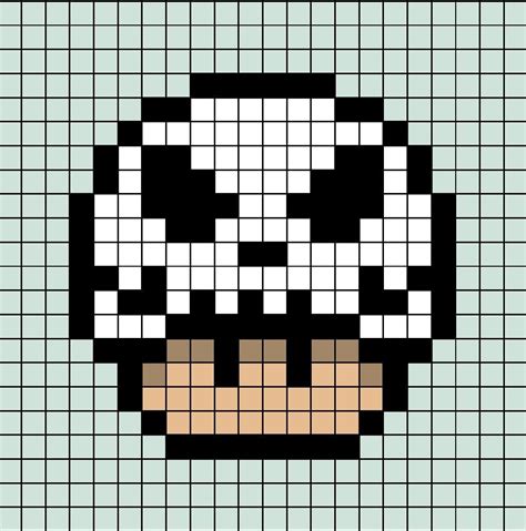 A pixel art template of a Mario mushroom themed as Jack Skeleton from ...