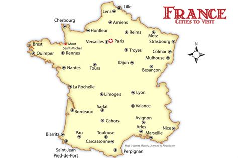 France Cities Map And Travel Guide Pertaining To Printable Map Of ...