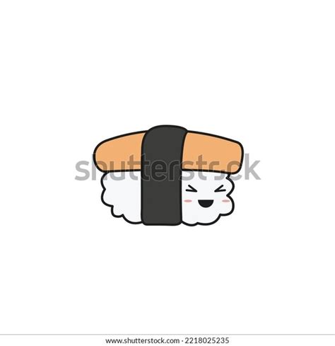 Emoji Sushi Characterscartoon Japanese Food Stock Vector (Royalty Free ...