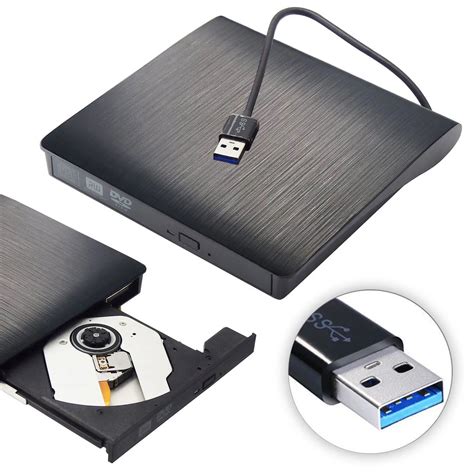 USB 3.0 Portable External CD RW DVD RW CD DVD ROM Player Drive Writer ...