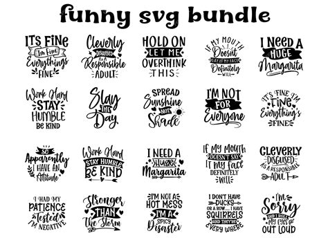 Premium Vector | Funny quotes svg design bundle funny svg cut file