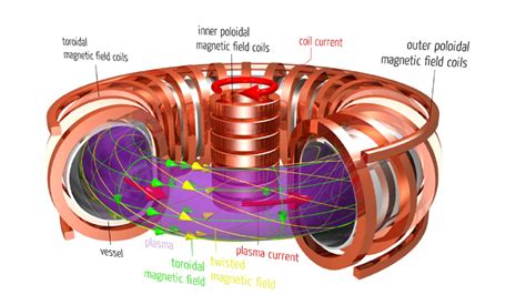 magnetic fields - How many times does plasma do a full loop tokamak ...