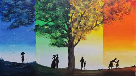 Four Seasons Tree Painting - YouTube