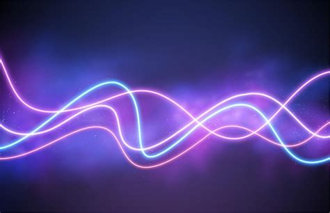 Free Vector | Abstract wave neon shape on pink smoke background