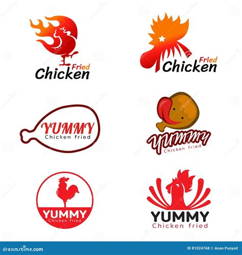 Yummy Fried Chicken Logo. Chicken Drumstick Stock Vector - Illustration ...