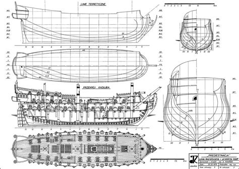 Antique ship plans for pirate ship inside