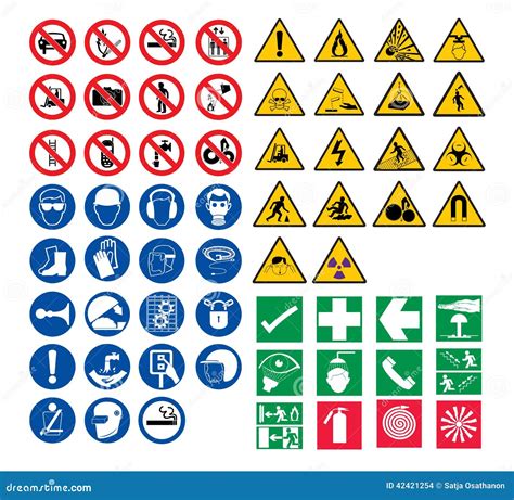 All safety signs stock vector. Illustration of move, crossing - 42421254