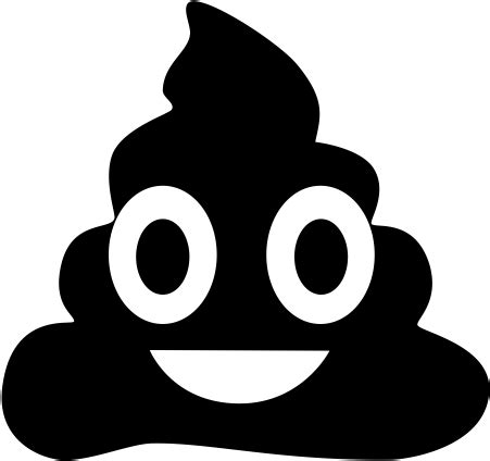 poop emoji black and white clip art - Clip Art Library