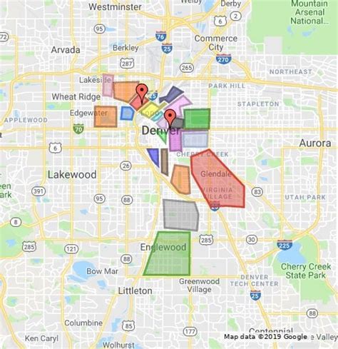 Map of Denver Neighborhoods with descriptions. : Denver