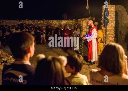 An Odinist priest performs the ritual. The summer solstice is ...