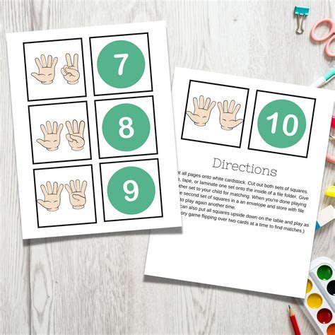 Counting Fingers Matching Game - Etsy