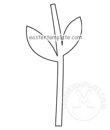 Flower stem with leaves template - Easter Template