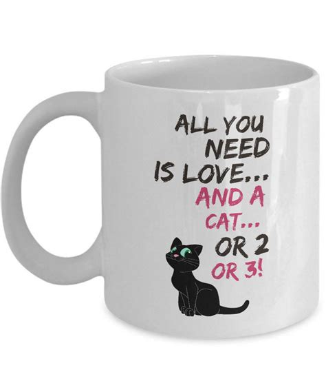 Funny Cat Coffee Mug. Cat Lovers Gifts for Women or Men. Cat Tea Cup ...