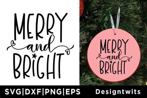 Merry and Bright SVG Graphic by designtwits · Creative Fabrica