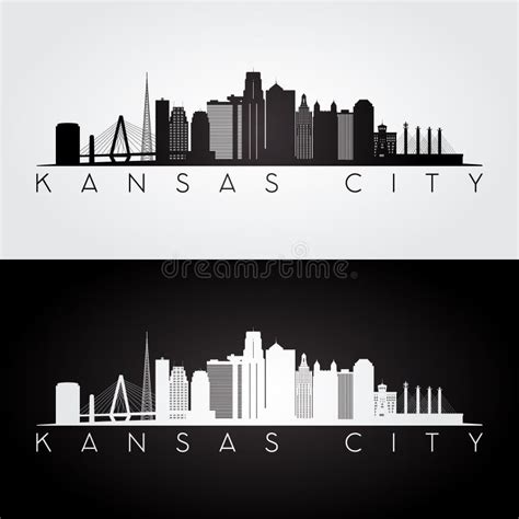 Kansas City Skyline Silhouette. Stock Vector - Illustration of ...