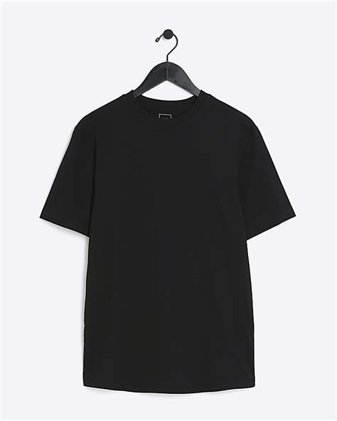 Black slim fit t-shirt | River Island