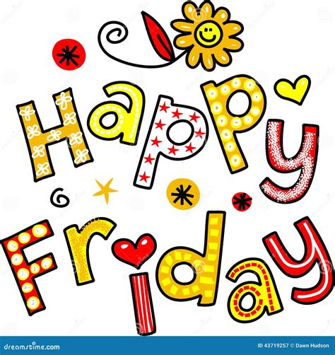 Happy Friday Cartoon Text Clipart Stock Illustration - Image: 43719257