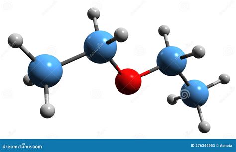 3D Image of Diethyl Ether Skeletal Formula Stock Illustration ...