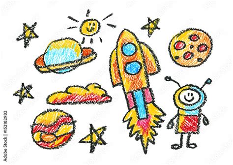 Kids drawing Space Children education, school, kindergarten Play Study ...