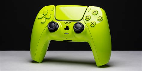 Arctic White Themed w/ Chameleon Green PS5 Custom Dualsense Controller ...