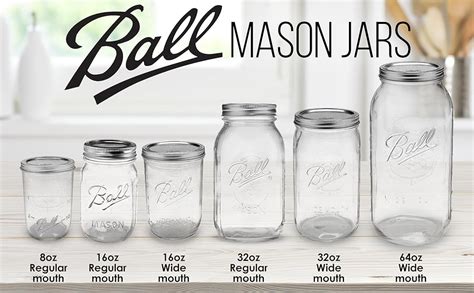 Mason Jars Sizes Chart