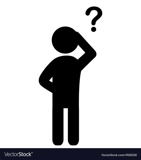 Man with question mark flat icon pictograph Vector Image