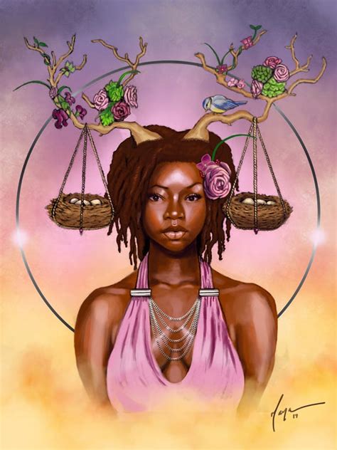 Items similar to LIBRA - Afrocentric Artwork Astrology Wall Art ...