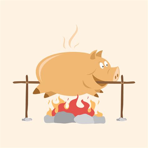 Fat Pig Roast Illustration 205969 Vector Art at Vecteezy