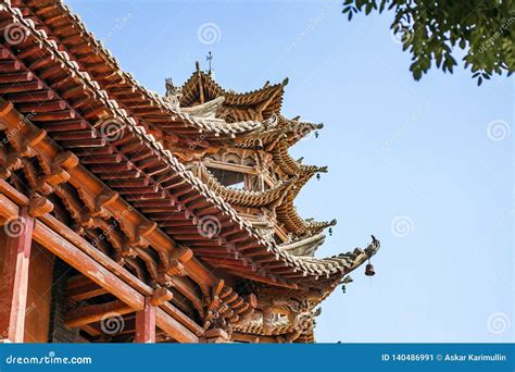 Wooden Traditional Chinese Roof Stock Image - Image of decoration ...