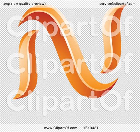 Clipart of an Orange Letter N - Royalty Free Vector Illustration by ...