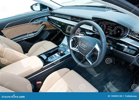 Audi A8 2018 Interior editorial stock photo. Image of hatchback - 130009138