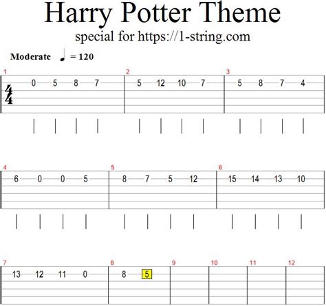 Now I want to give you my tabs for Harry Potter main theme on a single ...