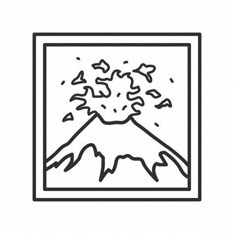 Eruption, frame, lava, splash, volcano, volcano eruption, emoji icon ...