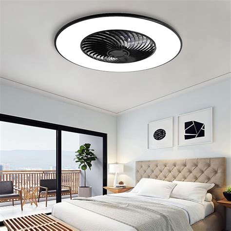 Buy Ceiling Fan with Light Modern Bladeless Low Profile Ceiling Fan ...