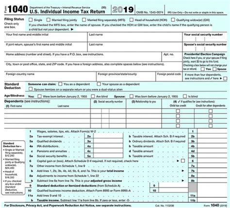 2019 IRS Tax Form 1040 (schedule A) Itemized Deductions | U.S ...