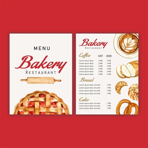 Free Vector | Bakery menu template