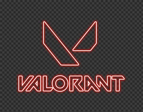 HD Valorant Light Red Neon Logo With Symbol PNG | Citypng