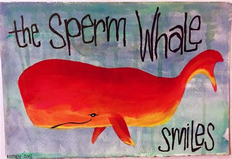 SPERM WHALE Painting Original FISH Art Ocean Painting Under