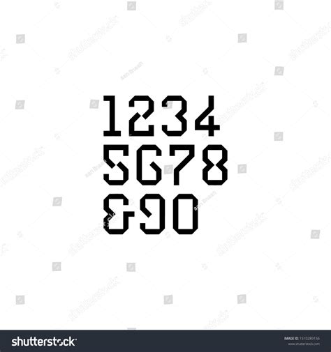 Number Fonts Displaying Numbers Design White Stock Vector (Royalty Free ...