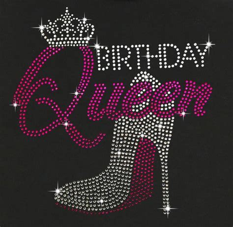 Birthday Queen-pink Rhinestone Bling Transfer / Tank Top /V | Etsy