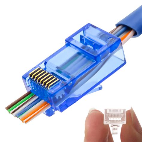 Cat6 Cat6e RJ45 Network Cable Connector 8P8C Modular Internet Cable ...